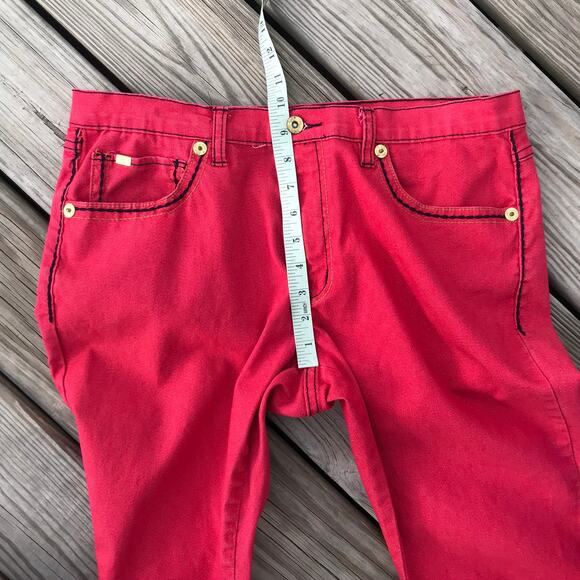 90s Retro DG2 by Diane Gilman red high rise jeans - Picture 9 of 12